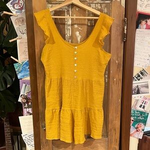 Mustard Yellow Ruffled Women's Jumpsuit